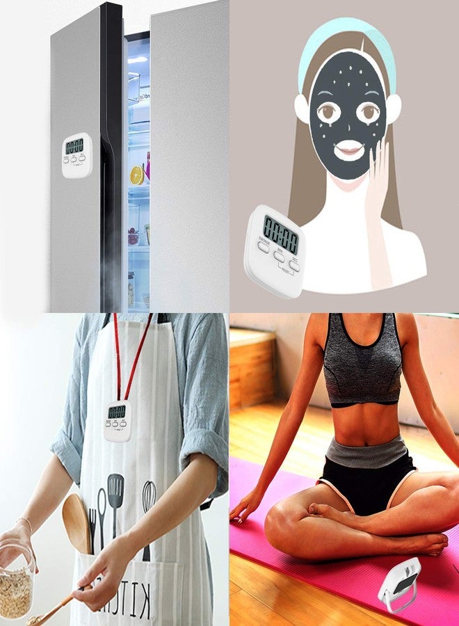 Ronest Timer for Kids,Kitchen Timer Digital,Magnetic Back,Loud Ring,Stand for Cooking,Classroom,Bathroom,Teachers,Kids (White) - Image 3